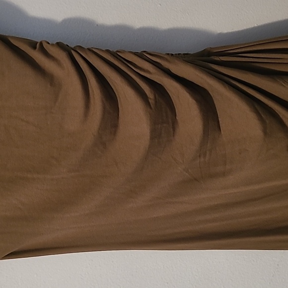 Anthropologie Daily Practice Olive Green Racer Back Ruched Asymmetrical Dress S - Picture 5 of 10